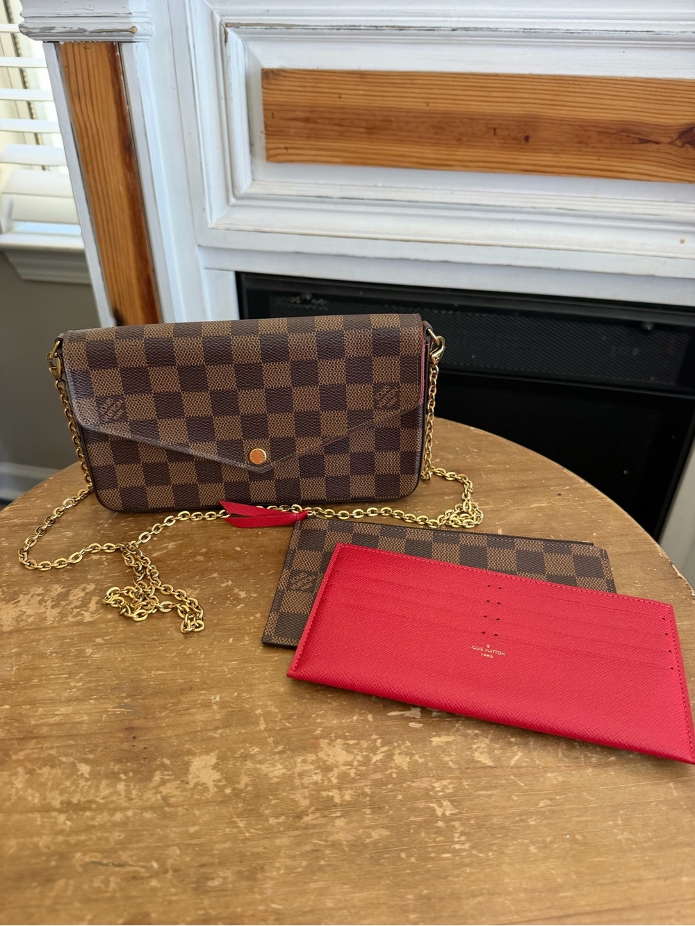 Louis Vuitton Felicie Pochette in Damier Ebene brown with gold hsrdware